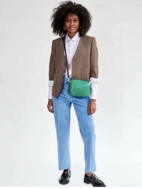 Clare V Emerald Quilted Leather Crossbody midi sac Bag